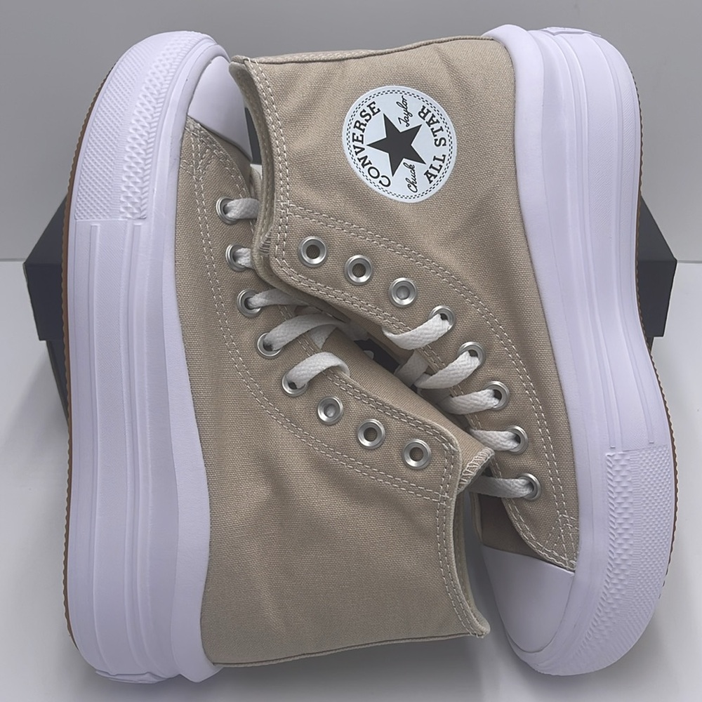 Converse WMNS A04365C CTAS MOVE HI BEACH STONE/WHITE/BEACH STONE Platforms - Picture 11 of 16